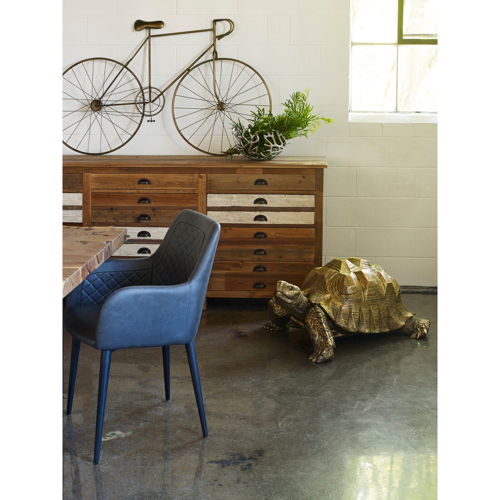 Cantata Slate Vegan Leather Dining Chair (Set of 2) - Ornate Home