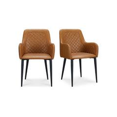 Cantata Tawny Vegan Leather  Dining Chair (Set of 2) - Ornate Home