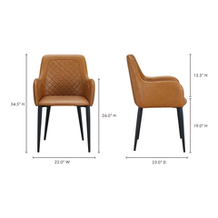 Cantata Tawny Vegan Leather  Dining Chair (Set of 2) - Ornate Home