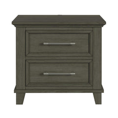 Canterbury Grey 2-Drawer Nightstand with USB - Ornate Home
