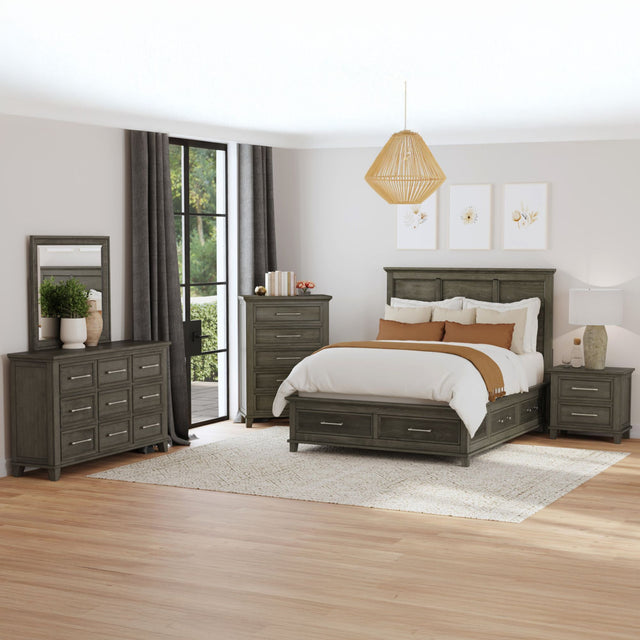 Canterbury Grey 5-Piece Queen Storage Bedroom Set