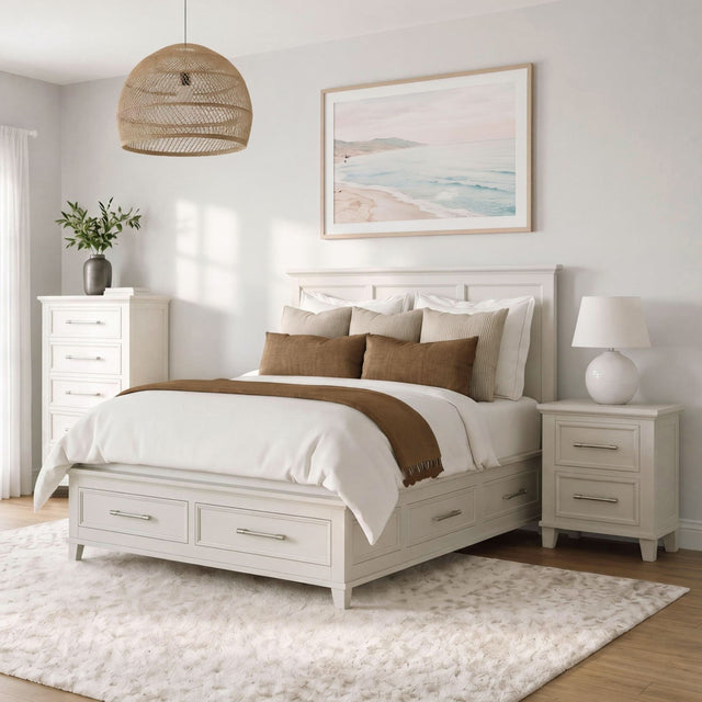 Canterbury Ivory 3-Piece King Storage Bedroom Set - Ornate Home