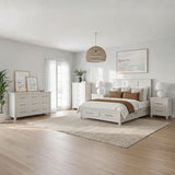 Canterbury Ivory 5-Piece King Storage Bedroom Set with 2 Nightstands, Dresser & Chest - Ornate Home