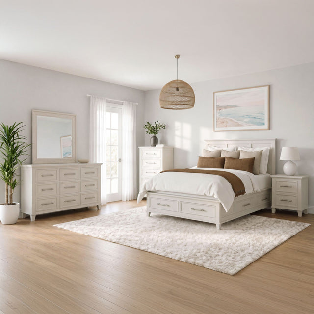 Canterbury Ivory 5-Piece Queen Storage Bedroom Set - Ornate Home