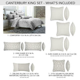 Canterbury Silver Comforter Set - Ornate Home