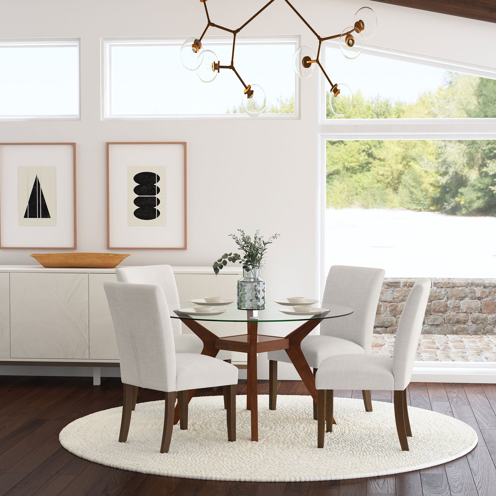 Cantley Beige Upholstered Dining Side Chair (Set of 2) - Ornate Home