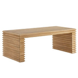 Canto Weathered Oak Rectangular Stacked Design Coffee Table - Ornate Home