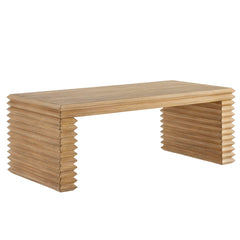 Canto Weathered Oak Rectangular Stacked Design Coffee Table - Ornate Home