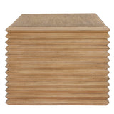 Canto Weathered Oak Rectangular Stacked Design Coffee Table - Ornate Home