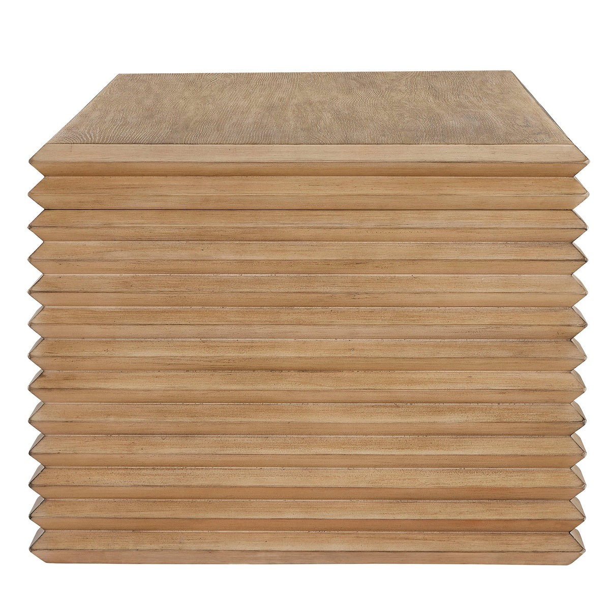 Canto Weathered Oak Rectangular Stacked Design Coffee Table - Ornate Home