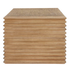 Canto Weathered Oak Rectangular Stacked Design Coffee Table - Ornate Home