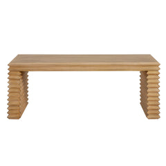 Canto Weathered Oak Rectangular Stacked Design Coffee Table - Ornate Home