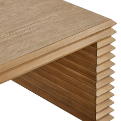 Canto Weathered Oak Rectangular Stacked Design Coffee Table - Ornate Home