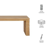 Canto Weathered Oak Rectangular Stacked Design Coffee Table - Ornate Home