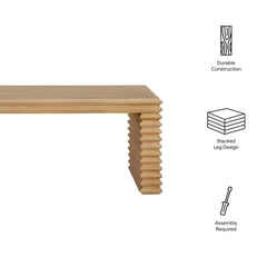 Canto Weathered Oak Rectangular Stacked Design Coffee Table - Ornate Home