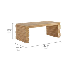 Canto Weathered Oak Rectangular Stacked Design Coffee Table - Ornate Home