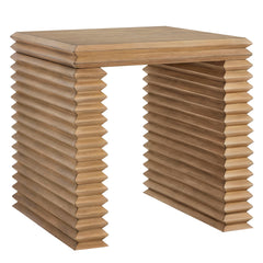 Canto Weathered Oak Square 24" Stacked Design End Table - Ornate Home