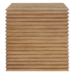 Canto Weathered Oak Square 24" Stacked Design End Table - Ornate Home