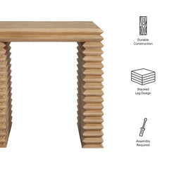 Canto Weathered Oak Square 24" Stacked Design End Table - Ornate Home