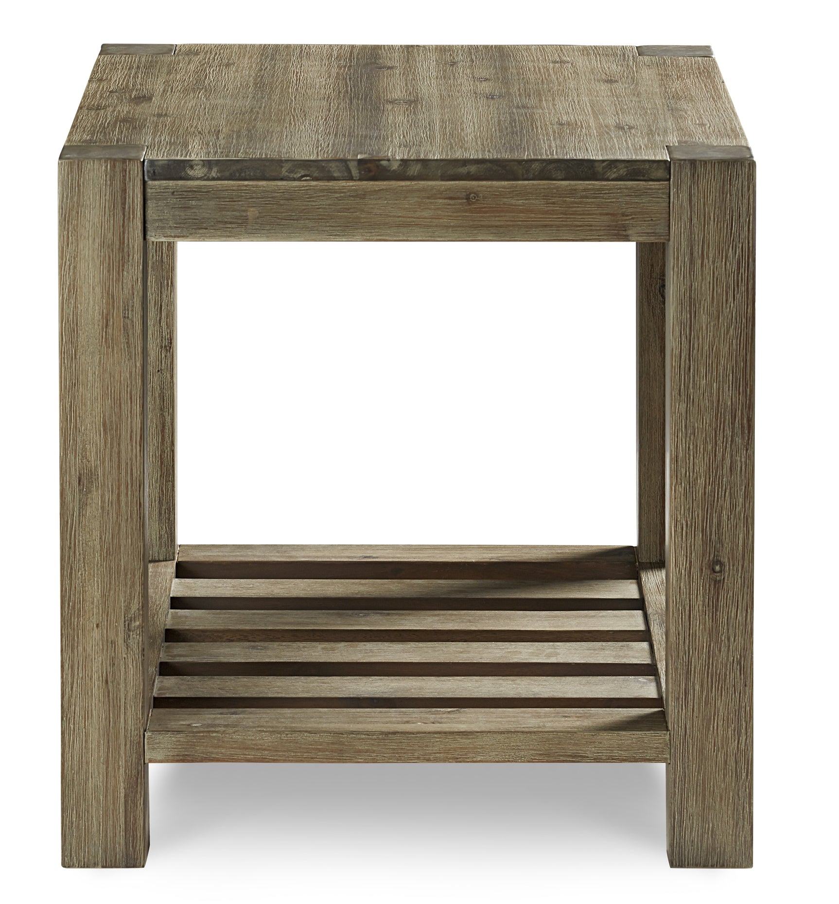 Canyon Solid Wood Rectangular End Table in Washed Grey - Ornate Home