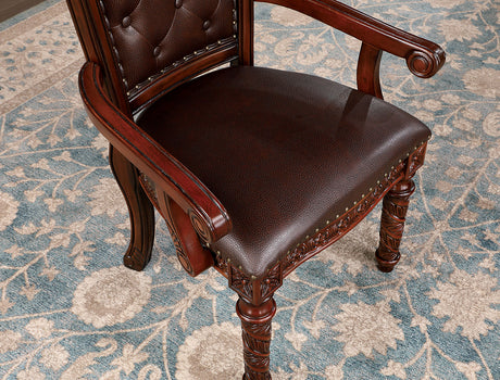 Canyonville Brown Cherry/Dark Brown 9 Pc. Dining Room Set - Ornate Home