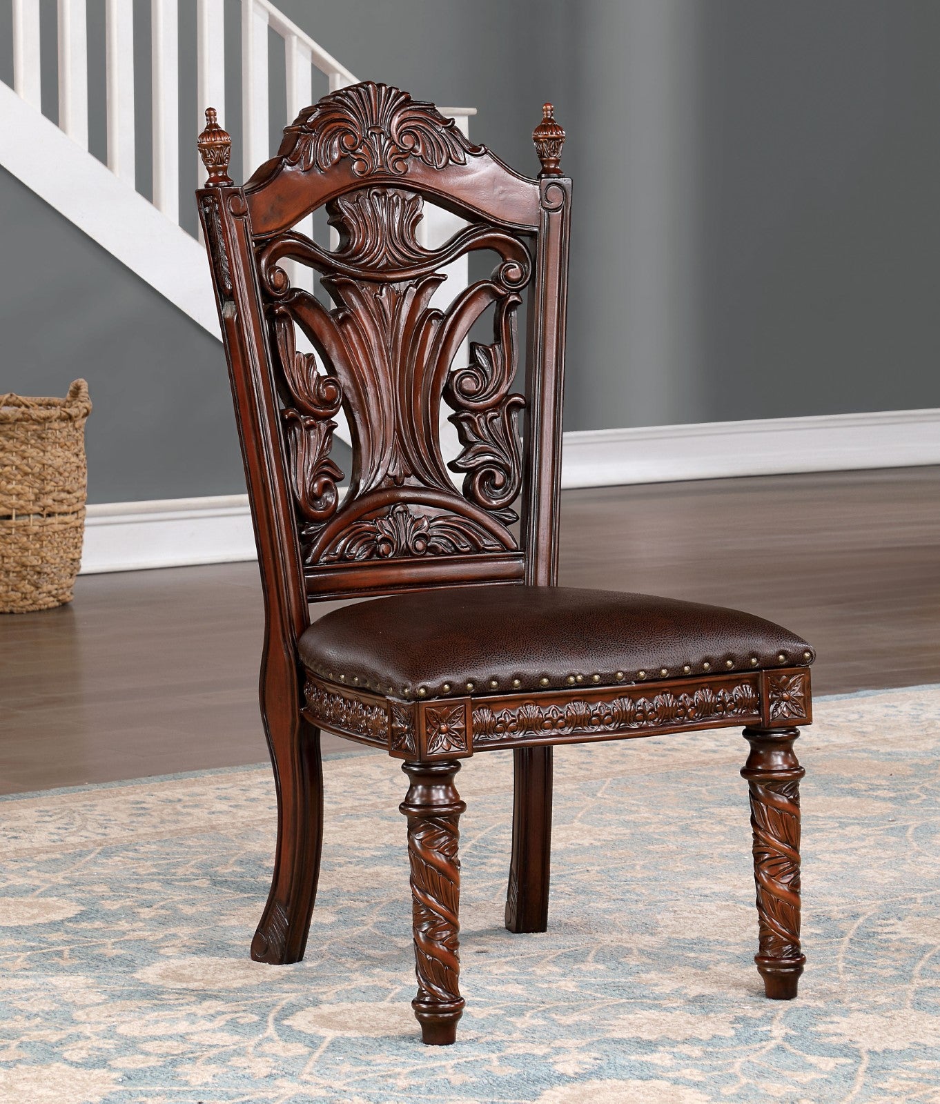 Canyonville Brown Cherry/Dark Brown 9 Pc. Dining Room Set - Ornate Home