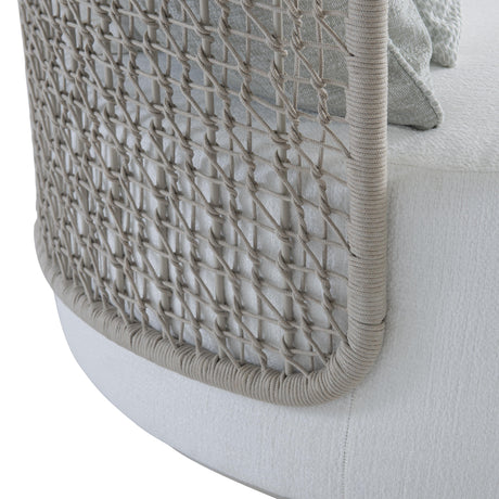 Capella Almond/White/Cream Swivel Outdoor Daybed - Ornate Home