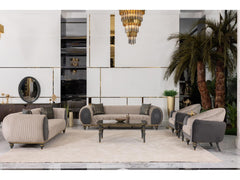 Capella Beige/Gray Living Room Set - Ornate Home