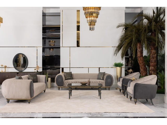 Capella Beige/Gray Living Room Set - Ornate Home