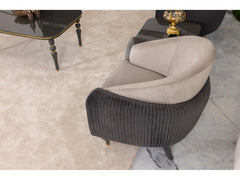Capella Beige/Gray Living Room Set - Ornate Home