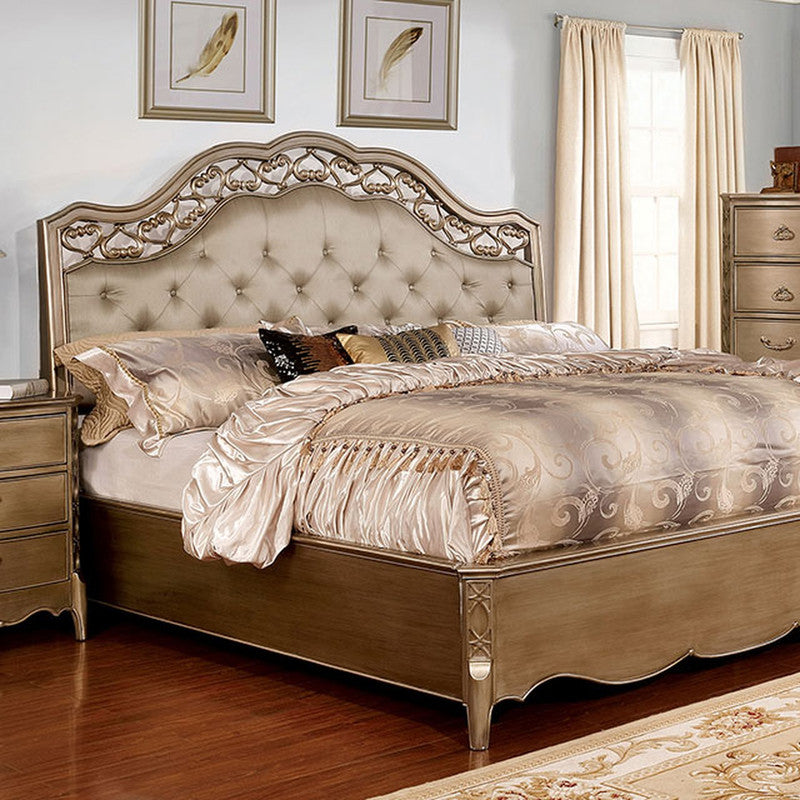 Capella Brushed Gold E.King Bed - Ornate Home