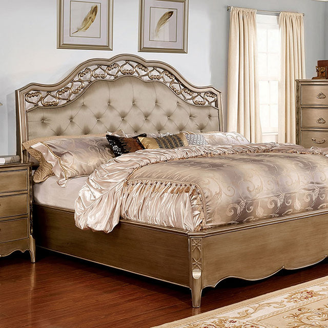 Capella Brushed Gold E.King Bed - Ornate Home