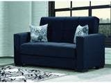 Capella Denim Dark Blue Living Room Set with Sleepers - Ornate Home