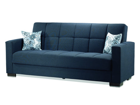 Capella Denim Dark Blue Living Room Set with Sleepers - Ornate Home