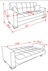 Capella Denim Dark Blue Sofa Bed - Ornate Home
