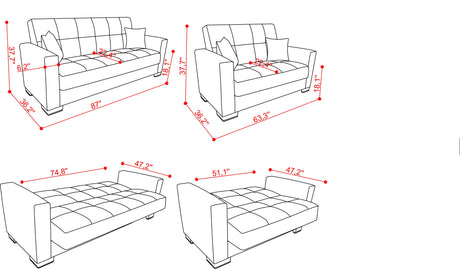 Capella Denim Dark Blue Sofa Bed - Ornate Home
