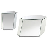 Capella Silver 2-piece Mirrored Coffee and End Table Set - Ornate Home