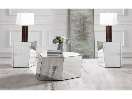 Capella Silver 3-piece Mirrored Coffee and End Table Set - Ornate Home