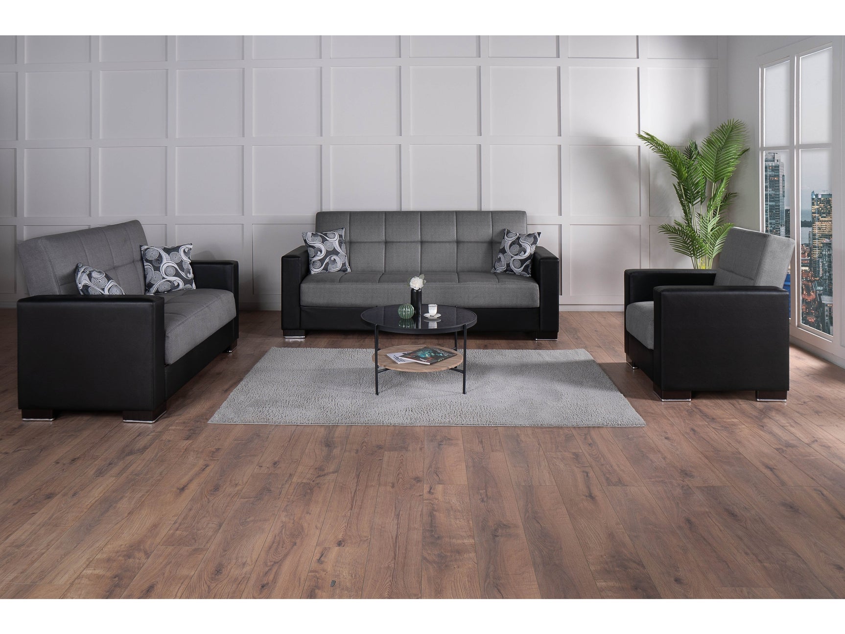Capella Westchester Grey Living Room Set with Sleepers - Ornate Home