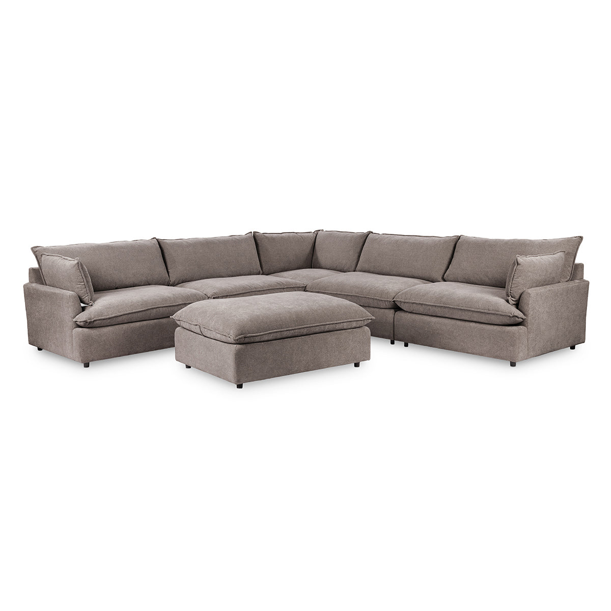 Caplan 6 Piece Sectional with Ottoman - Ornate Home