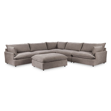 Caplan 6 Piece Sectional with Ottoman - Ornate Home