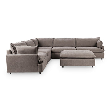Caplan 6 Piece Sectional with Ottoman - Ornate Home