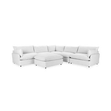 Caplan 6 Piece Sectional with Ottoman - Ornate Home