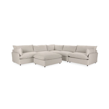 Caplan 6 Piece Sectional with Ottoman - Ornate Home