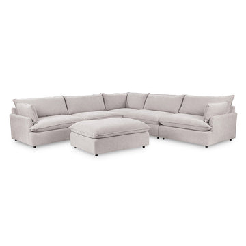 Caplan 6 Piece Sectional with Ottoman - Ornate Home
