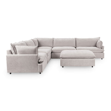 Caplan 6 Piece Sectional with Ottoman - Ornate Home