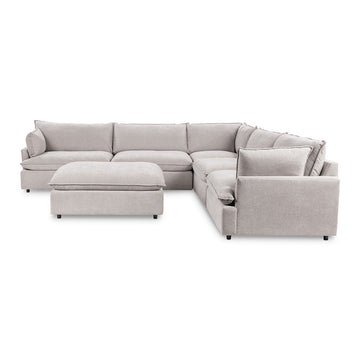 Caplan 6 Piece Sectional with Ottoman - Ornate Home