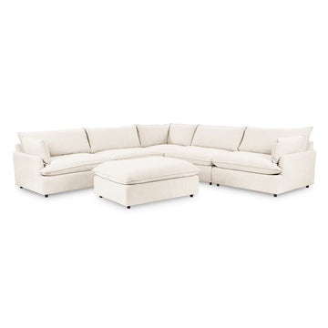 Caplan 6 Piece Sectional with Ottoman - Ornate Home