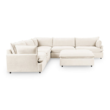 Caplan 6 Piece Sectional with Ottoman - Ornate Home