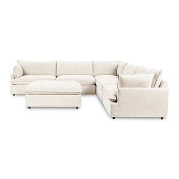 Caplan 6 Piece Sectional with Ottoman - Ornate Home